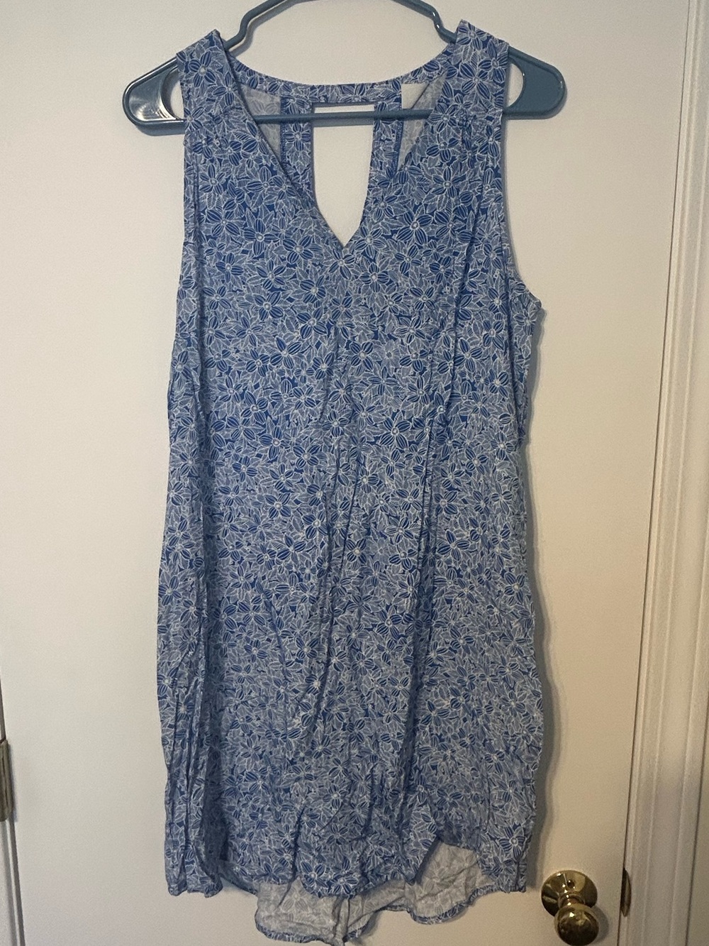Old Navy Blue and White Floral Tank Dress